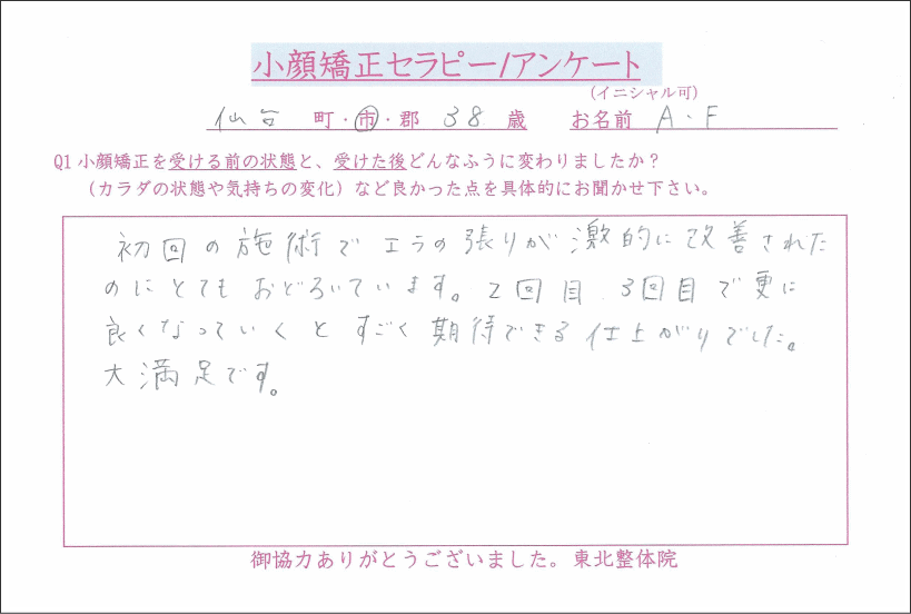 仙台市,小顔矯正ビフォーアフター