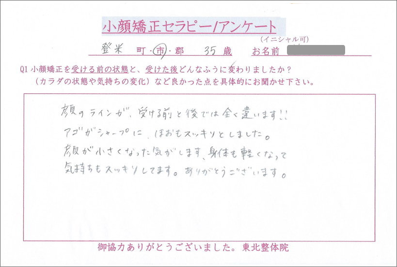 登米市,小顔矯正ビフォーアフター