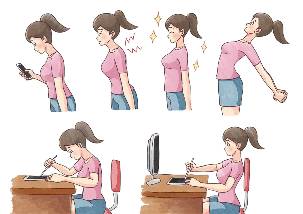 ストレートネックの原因,姿勢,スマホ