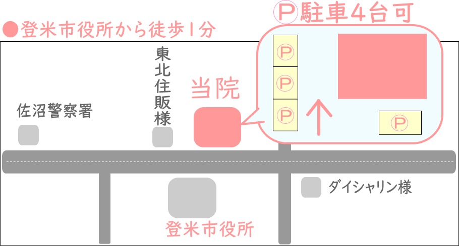 登米市,美容整体,地図,